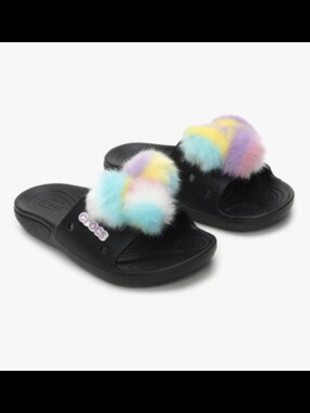 NWOT x5 Lot Crocs ONLY Jibbitz Rainbow Pink Purple Blue Yellow White Pom Poms